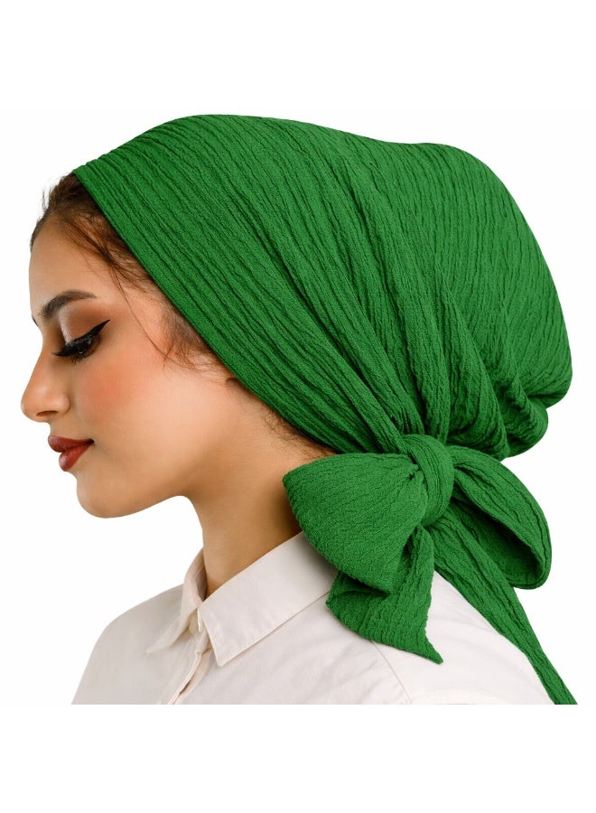 Women's Pleated Turban - Comfortable, Sweat-Wicking Fabric - Green - Image 2